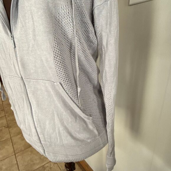 Lululemon cardigan sweater zip up no size tag approx womens size 8 gray athletic - Picture 3 of 10